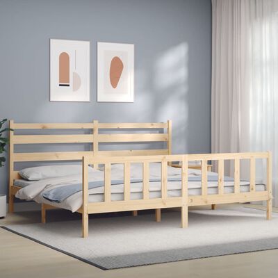 vidaXL Rám postele s čelem 180 x 200 cm masivní dřevo