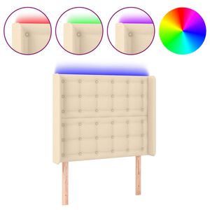vidaXL Čelo postele s LED kr&eacute;mov&eacute; 93 x 16 x 118/128 cm textil