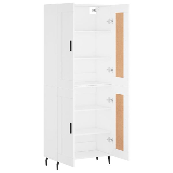vidaXL Skř&iacute;ň highboard b&iacute;l&aacute; 69,5 x 34 x 180 cm kompozitn&iacute; dřevo
