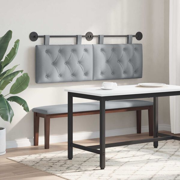 vidaXL Z&aacute;věsn&aacute; čeln&iacute; deska N&aacute;stěnn&yacute; Světle &scaron;ed&aacute; 150 x 55 x 7 cm textil