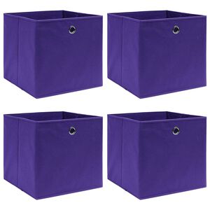 vidaXL &Uacute;ložn&eacute; boxy 4 ks netkan&aacute; textilie 28 x 28 x 28 cm fialov&eacute;