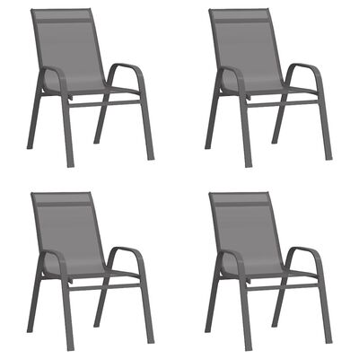 vidaXL Stohovatelné zahradní židle 4 ks šedé textilenová tkanina