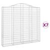 vidaXL Klenut&eacute; gabionov&eacute; ko&scaron;e 7 ks 200x30x180/200cm pozinkovan&eacute; železo