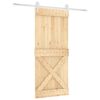 vidaXL Posuvn&eacute; dveře Př&iacute;rodn&iacute; a b&iacute;l&aacute; 90 x 210 cm Masivn&iacute; borov&eacute; dřevo