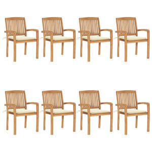 vidaXL Stohovateln&eacute; zahradn&iacute; židle s podu&scaron;kami 8 ks masivn&iacute; teak