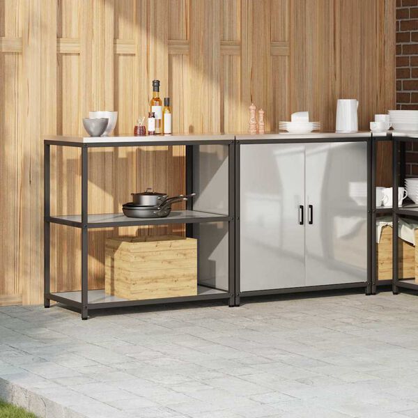 vidaXL Kuchyňsk&aacute; skladovac&iacute; sada 2 pcs Stř&iacute;brn&aacute; Pozinkovan&aacute; ocel