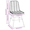 vidaXL Jídelní židle 2 pcs Přírodní 44,5 x 55 x 85 cm Ratan a železo