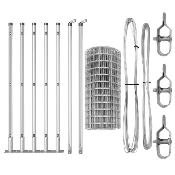vidaXL Plot s příspěvky Stříbrná 0,4 x 10 m Ocel