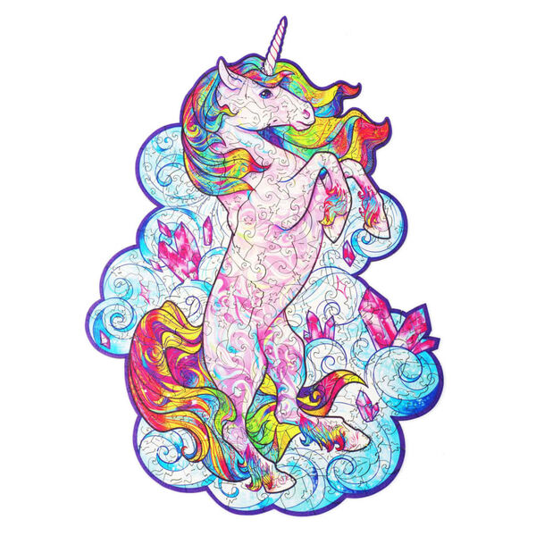 UNIDRAGON 195dílné dřevěné puzzle Inspiring Unicorn střední 26 x 32 cm