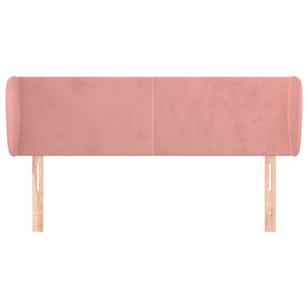 vidaXL Čelo postele typu u&scaron;&aacute;k růžov&aacute; 147x23x78/88 cm samet