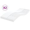 vidaXL Pěnov&eacute; matrace 2 ks b&iacute;l&eacute; 80 x 200 cm 7 z&oacute;n tvrdost 20 ILD