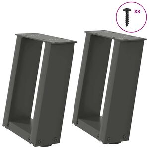 vidaXL Nohy konferenčn&iacute;ho stolku ve tvaru U 2 ks antracitov&eacute; 30 x (30-31) cm ocelov&eacute;