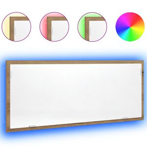 vidaXL Koupelnov&eacute; zrcadlo s LED dub artisan 100 x 8,5 x 37 cm kompozit