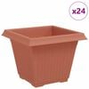vidaXL Čtvercov&yacute; květin&aacute;č 24 ks Cihlově červen&aacute; 38 x 38 x 30 cm Plast