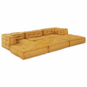 vidaXL Modulov&aacute; pohovka Textil Žlut&aacute; 210 x 70 x 56 cm