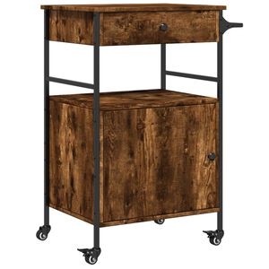 vidaXL Kuchyňsk&yacute; voz&iacute;k kouřov&yacute; dub 56 x 43 x 89,5 cm kompozitn&iacute; dřevo