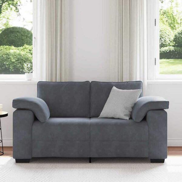 vidaXL Loveseat Sofa Tmavě &scaron;ed&aacute; 120 cm samet