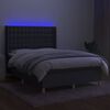 vidaXL Box spring postel s matrac&iacute; a LED tmavě &scaron;ed&aacute; 140x200 cm textil
