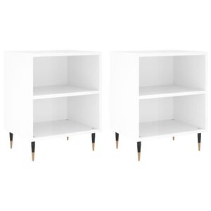 vidaXL Nočn&iacute; stolky 2 ks b&iacute;l&eacute; vysok&yacute; lesk 40x30x50 cm kompozitn&iacute; dřevo