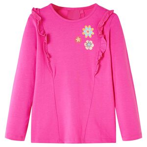Dětsk&eacute; tričko s dlouh&yacute;m ruk&aacute;vem tmavě růžov&eacute; 104