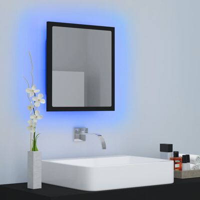 vidaXL LED koupelnové zrcadlo černé 40 x 8,5 x 37 cm akrylové