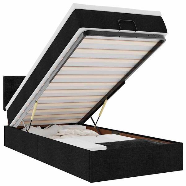 vidaXL Osmansk&aacute; postel s matrac&iacute; & LED čern&aacute; 80x200cm l&aacute;tka