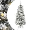vidaXL Uměl&yacute; Skl&aacute;dac&iacute; V&aacute;nočn&iacute; Strom 150 LED Zelen&aacute; a b&iacute;l&aacute; 150 cm