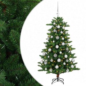 vidaXL Artificial Christmas Tree with Bauble 120 cm 150 LED Tepl&aacute; b&iacute;l&aacute;