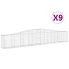 vidaXL Klenut&eacute; gabionov&eacute; ko&scaron;e 9 ks 400x30x60/80 cm pozinkovan&eacute; železo
