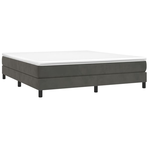vidaXL Box spring postel s matrac&iacute; tmavě &scaron;ed&aacute; 160x200 cm samet