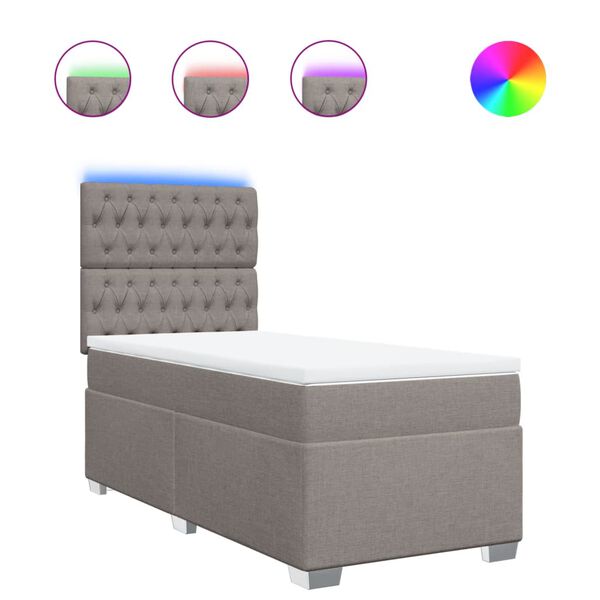vidaXL Box spring postel s matrac&iacute; taupe 80x200 cm textil