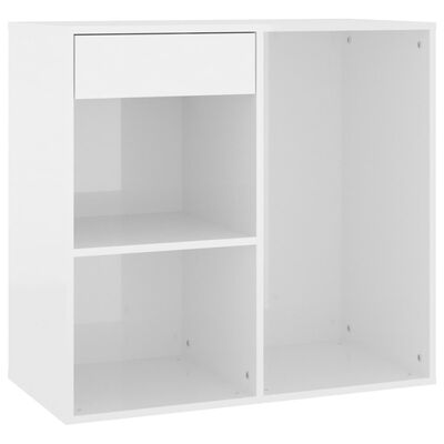 vidaXL Kosmetická skříňka lesklá bílá 80 x 40 x 75 cm kompozitní dřevo