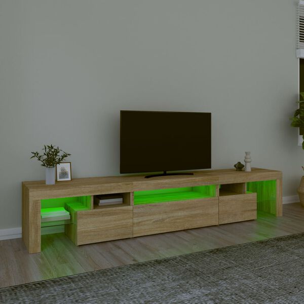 vidaXL TV skř&iacute;ňka s LED osvětlen&iacute;m dub sonoma 215x36,5x40 cm