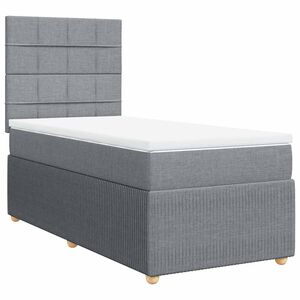 vidaXL Box spring postel s matrac&iacute; světle &scaron;ed&aacute; 80 x 200 cm textil