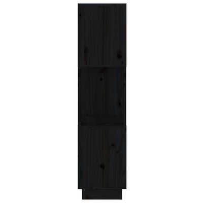 vidaXL Knihovna / dělicí stěna černá 51 x 25 x 101 cm masivní borovice