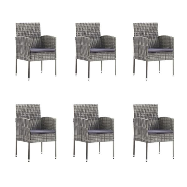 vidaXL 7d&iacute;ln&yacute; zahradn&iacute; j&iacute;deln&iacute; set s podu&scaron;kami antracitov&yacute; polyratan