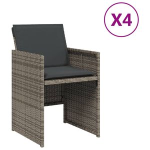 vidaXL Zahradn&iacute; židle s podu&scaron;kami 4 ks polyratan &scaron;ed&eacute;