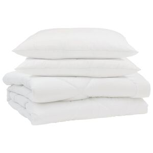 vidaXL Letn&iacute; přikr&yacute;vka s pol&scaron;t&aacute;řem 3 pcs B&iacute;l&aacute; Mikrovl&aacute;kno