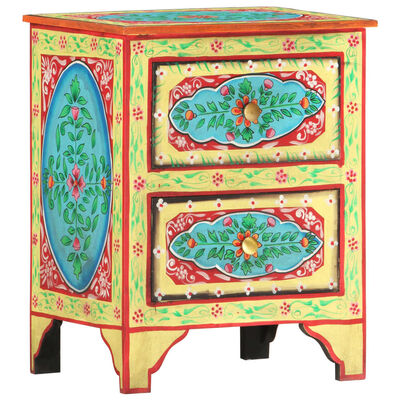 vidaXL Ručně malovaný noční stolek 40 x 30 x 50 cm masivní mangovník