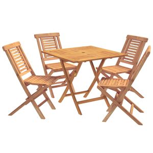 vidaXL 5d&iacute;ln&yacute; skl&aacute;dac&iacute; zahradn&iacute; bistro set Př&iacute;rodn&iacute;