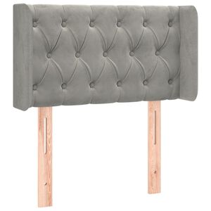 vidaXL Čelo postele typu u&scaron;&aacute;k světle &scaron;ed&eacute; 83x16x78/88 cm samet
