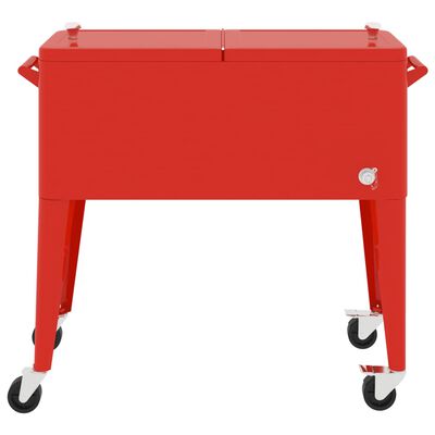 vidaXL Chladicí vozík na kolečkách červený 92 x 43 x 89 cm