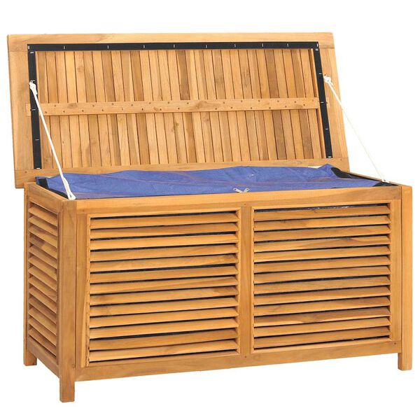 vidaXL Zahradn&iacute; &uacute;ložn&yacute; box s vložkou 114 x 50 x 58 cm masivn&iacute; teak