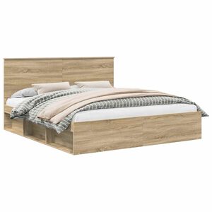 vidaXL R&aacute;m postele s čelo Sonoma 200 x 200 cm Masivn&iacute; borov&eacute; dřevo