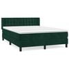 vidaXL Box spring postel s matrac&iacute; tmavě zelen&aacute; 140x190 cm samet
