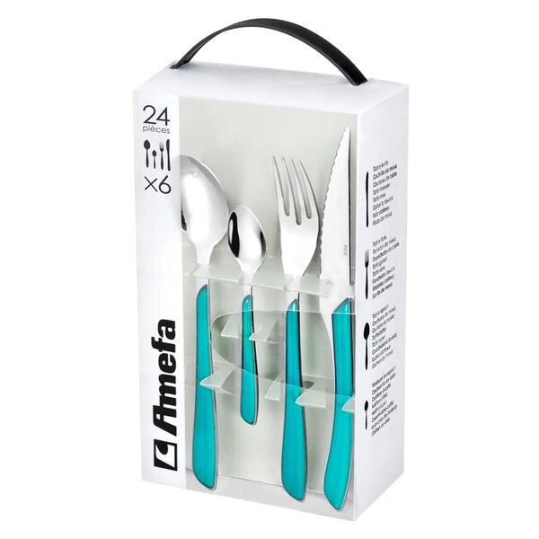 Amefa 24d&iacute;ln&aacute; sada př&iacute;borů Eclat tyrkysov&aacute;