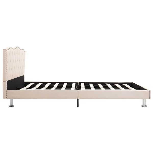 vidaXL Postel s matrac&iacute; b&eacute;žov&aacute; l&aacute;tka 140 x 200 cm