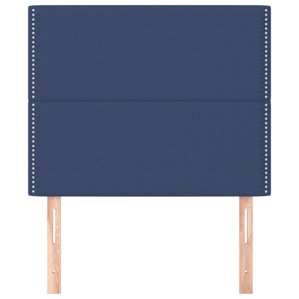 vidaXL Čelo postele modr&eacute; 90x5x118/128 cm l&aacute;tkov&eacute;