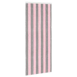 vidaXL Z&aacute;clona proti hmyzu Chenille Stř&iacute;brně &scaron;ed&aacute; a růžov&aacute; 90 x 220 cm