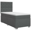 vidaXL Postel boxspring s matrac&iacute; s čelo Tmavě &scaron;ed&aacute; jednoduch&yacute; Textil